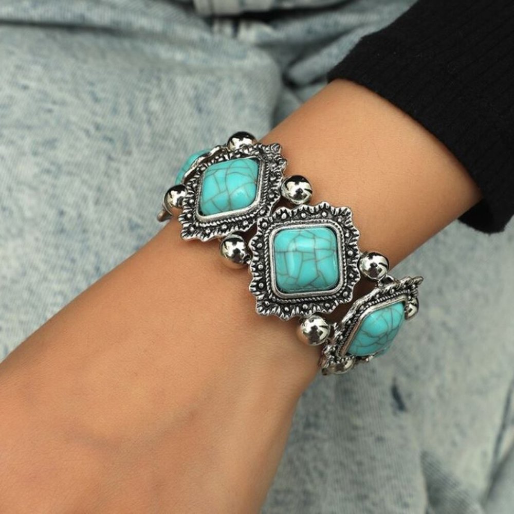 Bohemian Stretch Boho Bracelet Femme Statement Vintage Beads Elastic Bracelet